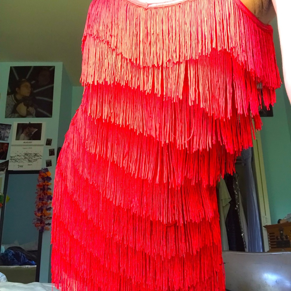 red flapper dress